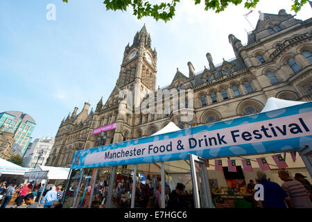 Manchester, UK. 18th September, 2014. Manchester Food and Drink Festival opens in the city's Albert Square. The annual event, now in its 17th year, runs from the 18th to 29th September and takes place in various locations in the city centre and surrounding areas. Credit:  Russell Hart/Alamy Live News. Stock Photo