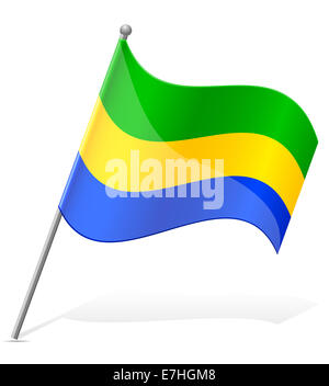 Gabon Flag Isolated on White Background, 3D Illustration Stock Photo ...
