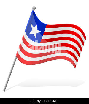 A Liberia flag map on white background with clipping path 3d ...
