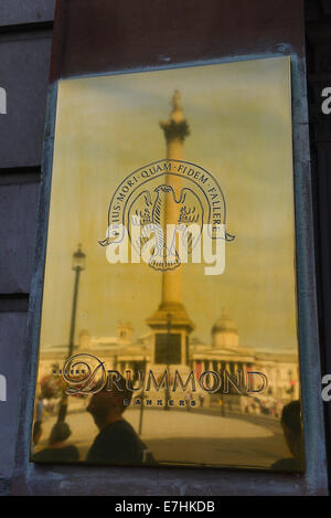 Trafalgar Square, London, UK. 18th September 2014. Drummonds Bank in Trafalgar Square founded in 1717 and now owned by the Royal Bank of Scotland, and was the first Scottish bank south of the border. Credit:  Matthew Chattle/Alamy Live News Stock Photo