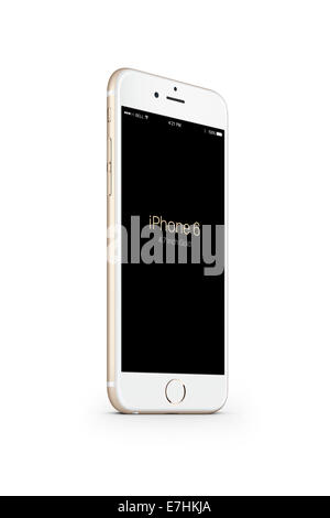 Digitally generated image of cell phone, iphone 6 gold. Stock Photo