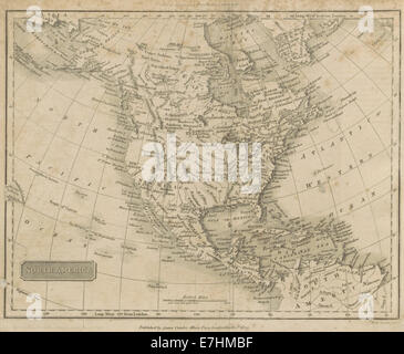 (1811) MAP OF NORTH AMERICA Stock Photo