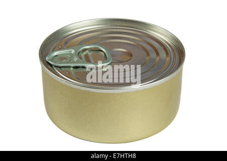 Tin can isolated on white background with clipping path Stock Photo