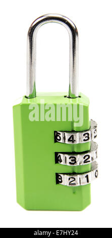 metal combination lock isolated over white background Stock Photo