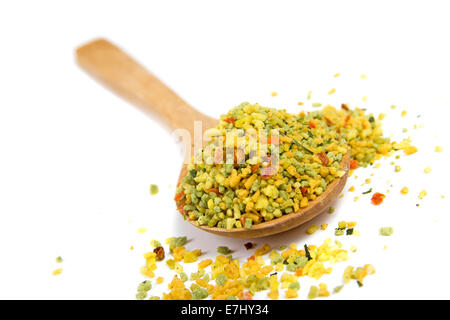 Vegetables and spices dried condiment isolated over white background Stock Photo
