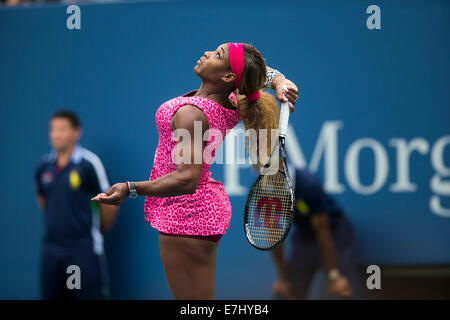 Flushing Meadows, NY, USA. 30th Aug, 2014. Serena Williams (USA) in 3rd round action at the US Open Tennis Championships. © Paul Stock Photo