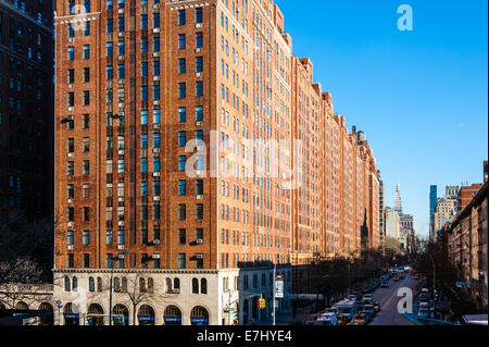 US, New York City. London Terrace. View from the High Line park. Stock Photo