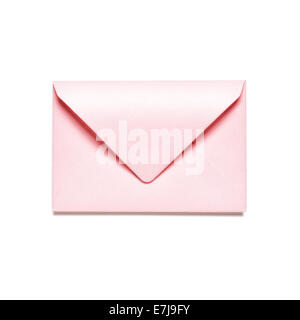 Light pink envelope isolated on white background. Object with clipping path Stock Photo