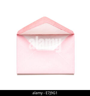 Light pink envelope isolated on white background. Object with clipping path Stock Photo