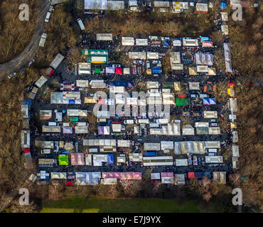 Aerial view, flea market in the Dortmund University car park, Dortmund, Ruhr Area, North Rhine-Westphalia, Germany Stock Photo
