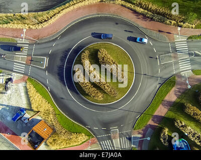 Aerial view, roundabout, Hamm, Ruhr Area, North Rhine-Westphalia, Germany Stock Photo