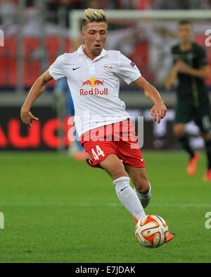 Salzburg, Austria. 18th Sep, 2014. Salzburg's Kevin Kampl controls the ball during the Europa League soccer match between Red Bull Salzburg vs FC Celtic Glasgow in Salzburg, Austria, 18 September 2014. Credit:  dpa picture alliance/Alamy Live News Stock Photo