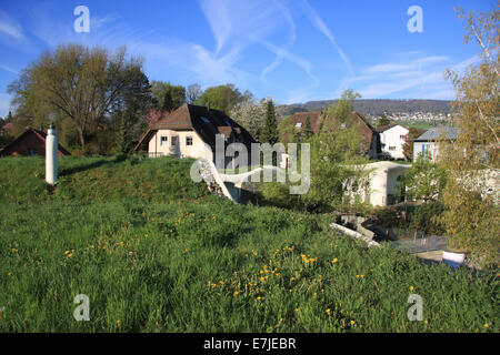 Switzerland, Europe, canton Zurich, Dietikon, leisure facility, Chrützacher, earth house, architecture, green, ecological, Stock Photo