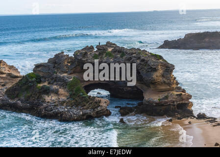 London bridge mornington peninsula rock formation on the coast Australia Stock Photo