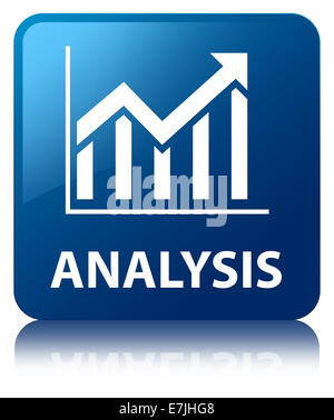Analysis (statistics icon) blue square button Stock Photo