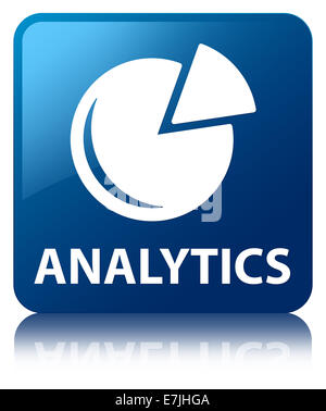 Analytics (graph icon) blue square button Stock Photo