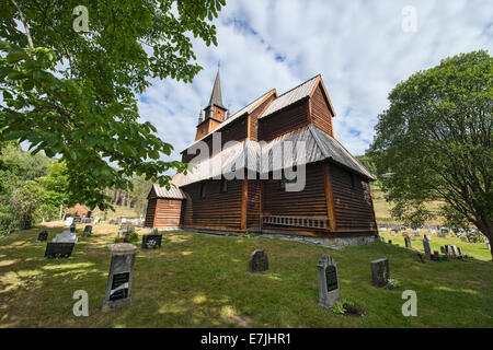 The Kaupanger stave church in Sogndal, Norway Stock Photo