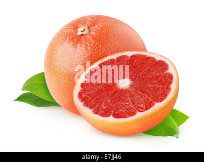 Red grapefruits on white background Stock Photo