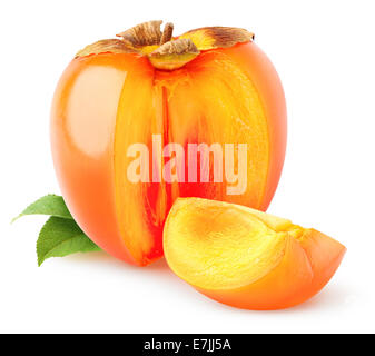 Persimmon fruit on white background Stock Photo