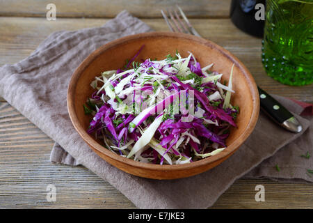 Finely chopped cabbage salad in a bowl, healthy food Stock Photo