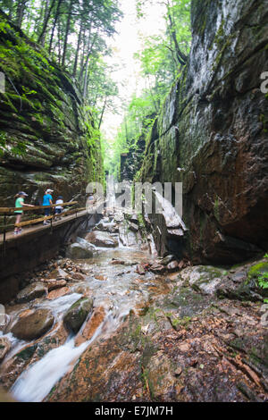 Flume Gorge New Hampshire. Flume Gorge, Lincoln,  New Hampshire, Franconia Notch State Park Stock Photo