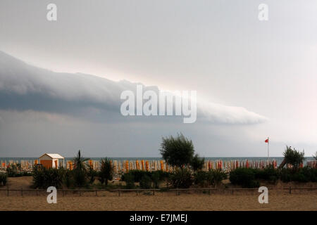 Storm approaching at Adriatic coast, Caorle, Italy Stock Photo