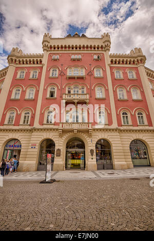 Historic building of Palladium shopping center at Republic Square (Namesti Republiky), Prague, Czech Republic Stock Photo