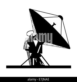 Silhouette satellite dish vector