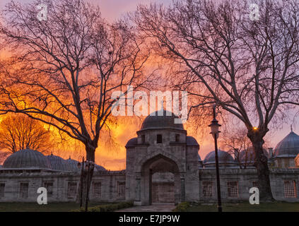 Sunset over the Soliman mosque. Istanbul. Stock Photo