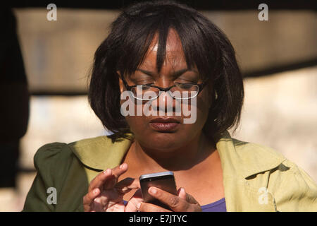 Westminster London,UK. 19th September 2014. Labour MP Diane Abbott   gives her reaction to the media following the NO vote to  Scottish Independence Credit:  amer ghazzal/Alamy Live News Stock Photo