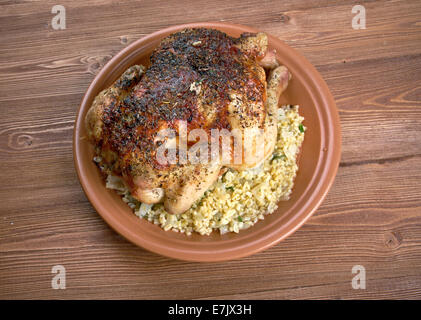 hamam mahshi - Egyptian braised squab stuffed with cracked wheat Stock Photo
