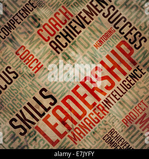Leadership Concept - Grunge Wordcloud. Stock Photo