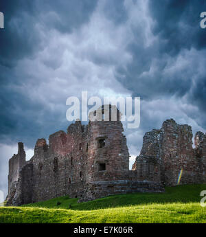 Built in 1090, ruined castle in the village of Brough, Cumbria, England Stock Photo