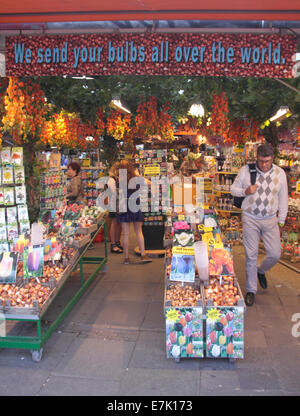 Bloemenmarkt floating flower market on the Singel Canal Amsterdam Stock Photo