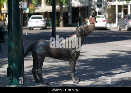 'Thoughts Discovered,' a sculpture by Brad Rude, in downtown Walla Walla, Washington. Stock Photo