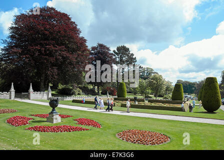 The formal gardens at Lanhydrock house near Bodmin in Cornwall, UK Stock Photo