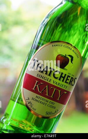 Bottle of Thatchers Katy cider Stock Photo