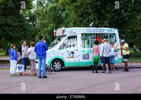 Ice cream van in Victoria park, London England United Kingdom UK Stock Photo