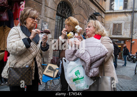 women eating ice cream Stock Photo