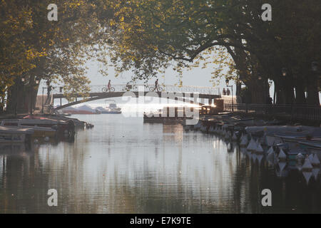 Canal du Vassé from the Pont des Amours, Annecy, Rhone Alpes, France. Stock Photo