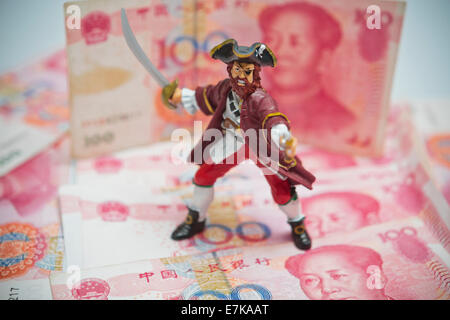 China Piracy Pirate economy sea trade and money Stock Photo