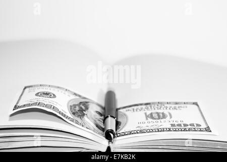 Composition symbolising business moment in retro style BW Stock Photo
