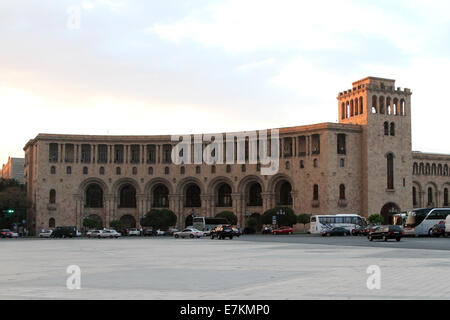 The Ministry of Foreign Affairs on Republic Square in central Yerevan, Armenia as photographed on Monday, 15 September 2014. Stock Photo