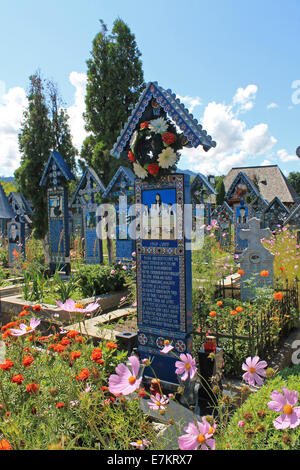Merry Cemetery from Sapanta, Maramures, Romania Stock Photo