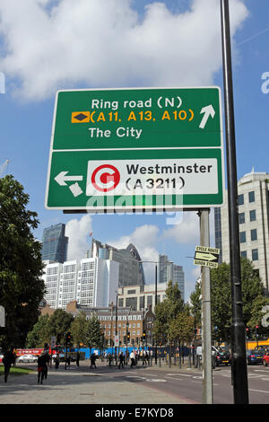 Road sign in the City of London, England, UK. Stock Photo