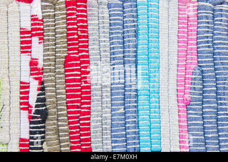 Multi-colored textile as a background image Stock Photo