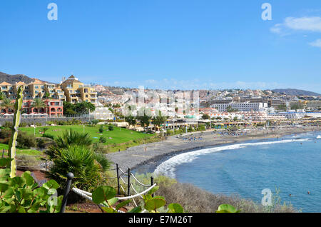 Looking towards Torviscas from Fanabe on the Costa Adeje in Tenerife, Canary Islands Stock Photo