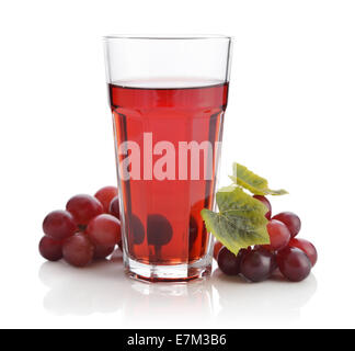 Glass of grape juice isolated on white background Stock Photo