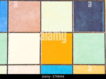 Close up of vibrant multi-colored tiles Stock Photo