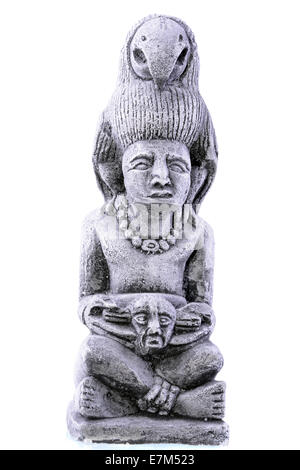 Macro shot of a mayan figurine isolated on a white background Stock Photo